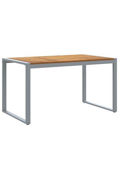 vidaxl Grey Garden Table 140 x 80 x 75 cm Solid Acacia Wood
