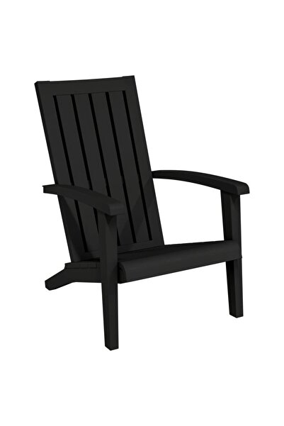 vidaxl Scaun Adirondack de grădină, negru, polipropilenă