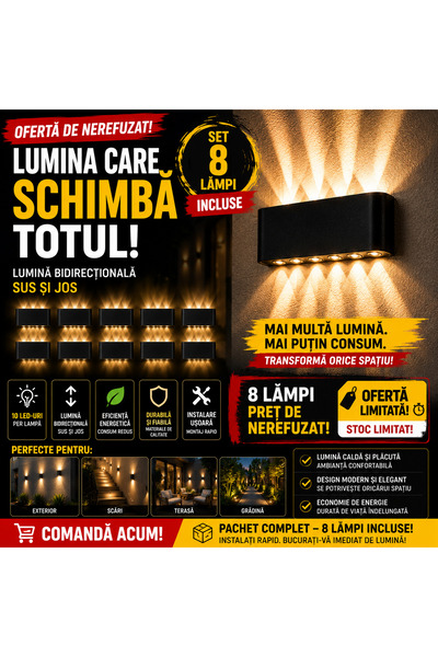 OEM SET 8 LAMPI BIDIRECTIONALE 12 LED (RO-V04)