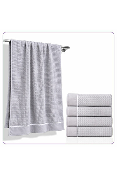 Donetella 4 Pcs Bath Towel 70x140 cm – 310 GSM Waffle Microfiber, Soft, Absor...