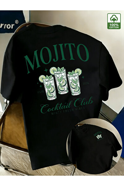 bolivia's تي شيرت رجالي بطبعة نمط النعناع 'MOJITO Cocktail Club' - تي شيرت ثق...