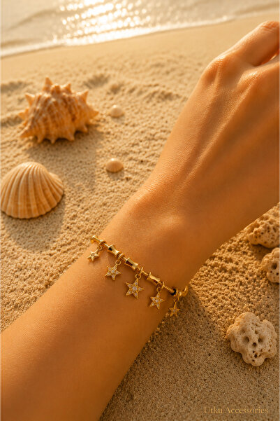 utkuergin Ysx Gold Charm Adjustable Star Steel Bracelet