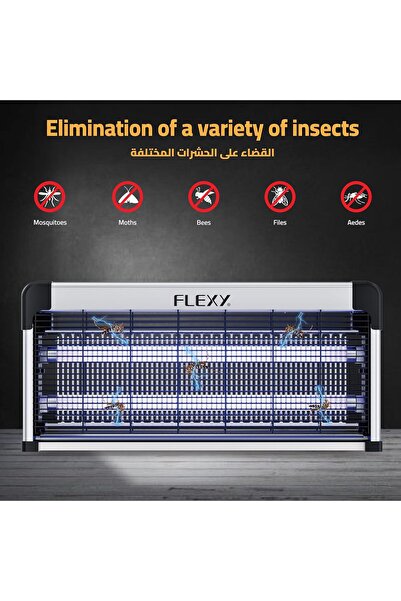 flexy Insect Killer - 40W, High-Voltage, Double UV LED, Safe for Mother & Baby, 70mm Insulated Aluminum, Effective & Durable Pest Control Solution.