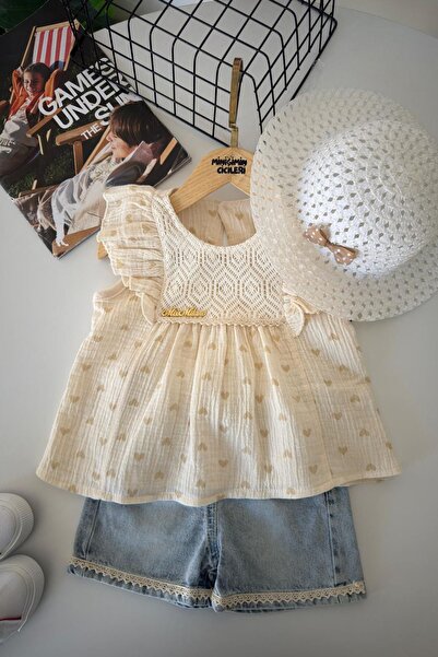 Minigimin Cicileri Cicileri muslin set od 3 delova za devojčice sa printom sr...