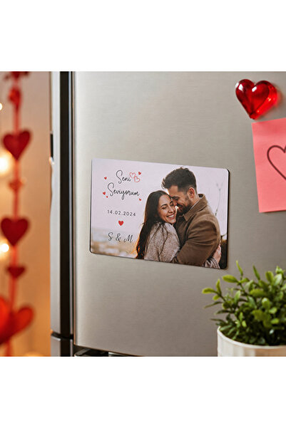 ModulerMarket Kişiye Özel Fotoğraf Buzdolabı Magneti Hediye Anı Hatıra Magnet