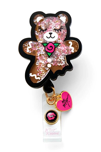 KOI Betsey Johnson Gingerbread Beer Retractable Badge Reel ID Holder, Multico...