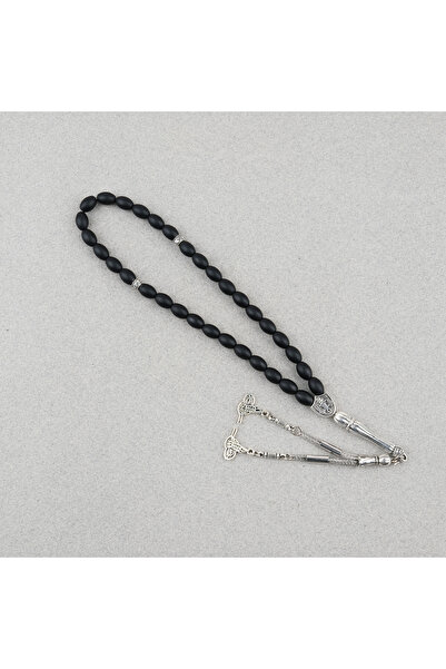 LapisDo Piatră de onix tăiată în formă de cub 6.5x9mm, negru mat, cu ciucuri ...