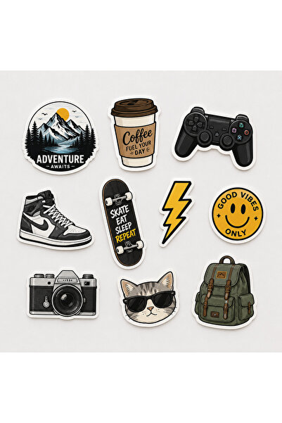 Sticker Set Laptop Termos Vinil Cikartma Su Gecirmez