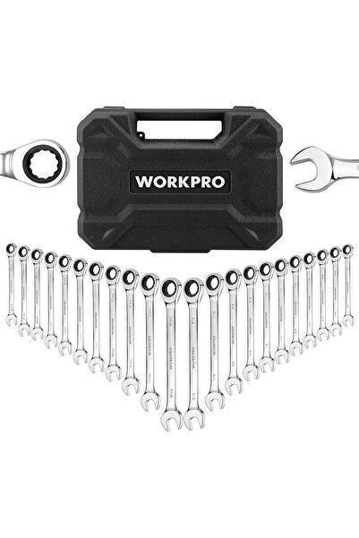 Workpro 22-Piece Ratcheting Combination Wrench Set, 72 Teeth, Combo Ratchet W...