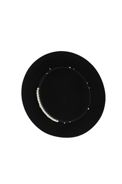 ButicCochet Pălărie de damă, ButicCochet, din lână, mărime unică, cu bile decorative, Negru - PAL1221