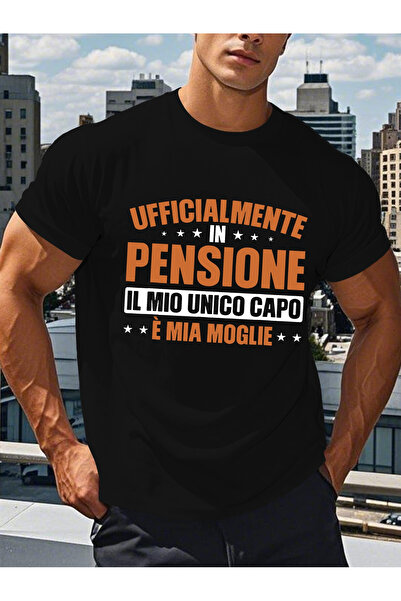 YIO YIO تي شيرت رجالي بتصميم إيطالي يحمل طابع التقاعد
