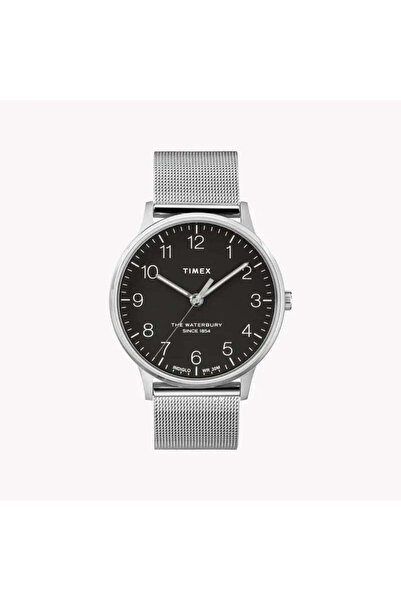 Timex Men's Silver Stainless Steel Watch, Black Dial | Tw2r71500