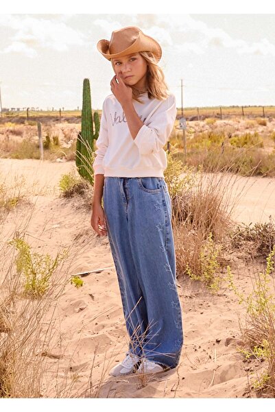 MAYORAL Girl's Wide Leg Jeans Blue