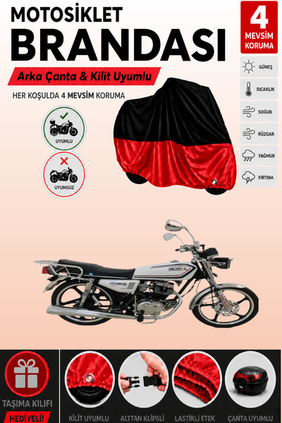 Cemku Double Black Top - Red Bottom, Rear Bag Compatible Kuba Cheetah 180-Fc ...