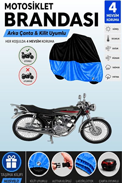 Cemku Double Black Top - Blue Bottom, Rear Bag Compatible Mondial 100 Masti X...