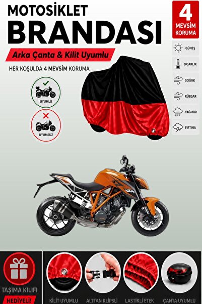 Cemku Double Black Top - Red Bottom, Rear Bag Compatible Ktm 1290 Super Duke ...