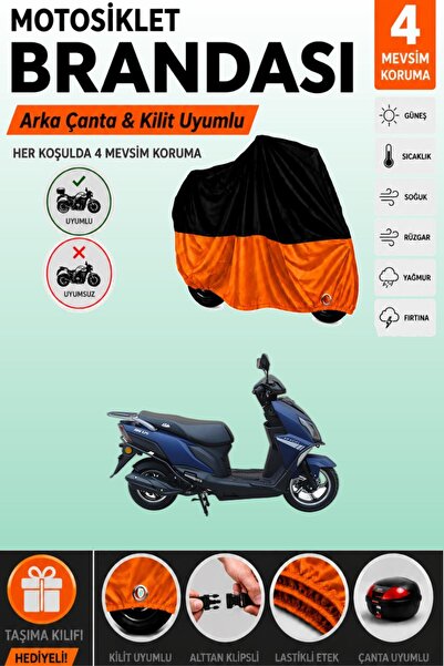 Cemku Double Black Top - Orange Bottom, Rear Bag Compatible Apachi Joy 125 Mo...
