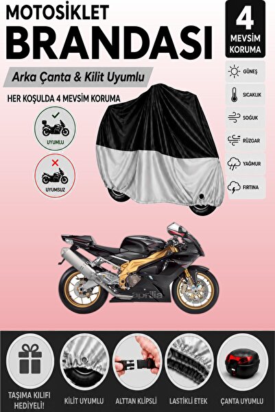 Cemku Double Black Top - Gray Bottom, Rear Bag Compatible Aprilia Rsv Mille M...