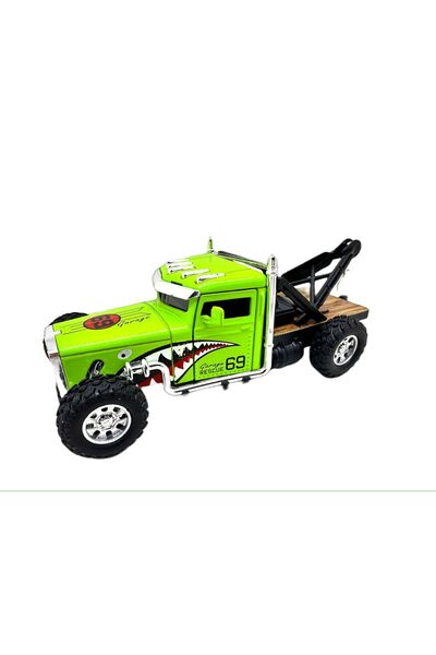 JPT Camion de remorcare Hot Rod verde, turnat sub presiune, 1:32
