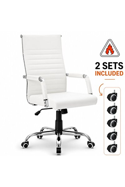 Kdhome Scaun Birou Directorial Ergonomic Syncro, Cadru Metalic, 2 Seturi Roti...