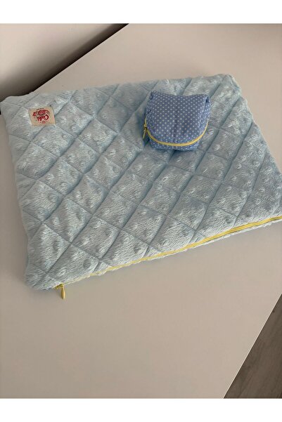 BN ÇAKİ Soft Plush Quilted 13-14-15" MacBook Case (35X26Cm) Baby Blue
