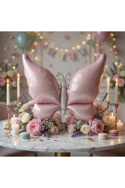 DODOMAR Retro Pink Butterfly Foil Balloon 73.5X94 cm Party Decoration Ornament