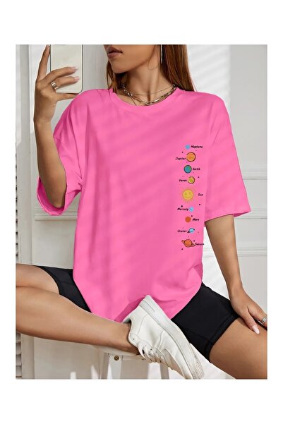 valeriae Tricou cu mânecă scurtă, croială lejeră, premium, cu imprimeu special