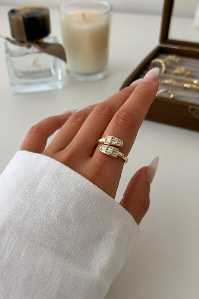 Jack Ferrero Adjustable Zircon Stone Women's Steel Ring