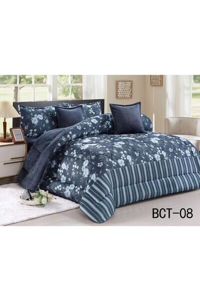BLUES Double Bed Winter Fur Double-Sided Bedspread-6 Pieces-240*220-6-Piece W...