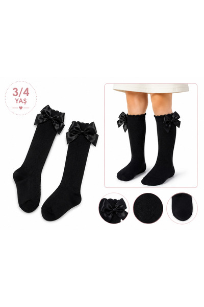 BNA Comfortstep BNA Comfort Step Kız Çocuk Fiyonklu Dizaltı Çorap 3/4 Yaş Dan...