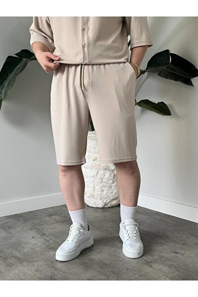 ATKGİYİM Summer Comfortable Fit Washable Linen Shorts and Shirt Set (Machine ...
