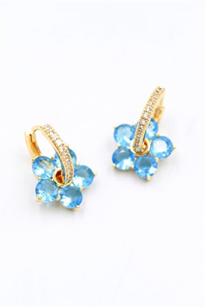 atastore2017 Stone Flower Earrings - Blue