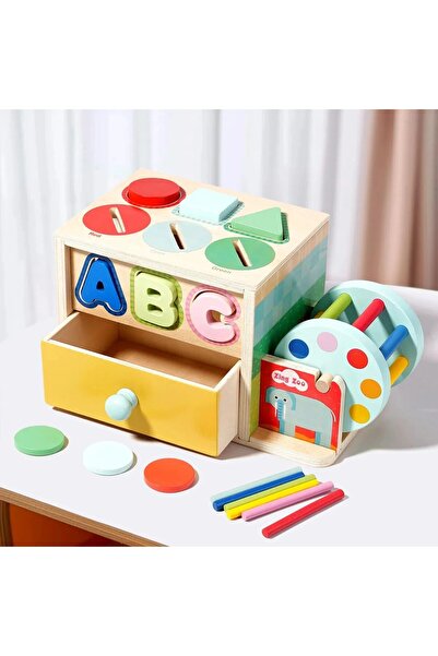 ETOY Cutie de activitati din lemn multifunctionala pentru invatare interactiv...