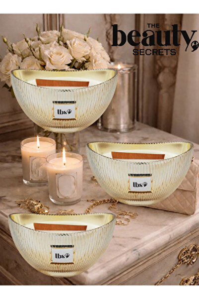 The Beauty Secrets 3 Pieces Luxury Scented Candle Champagne Vanilla 1000grams