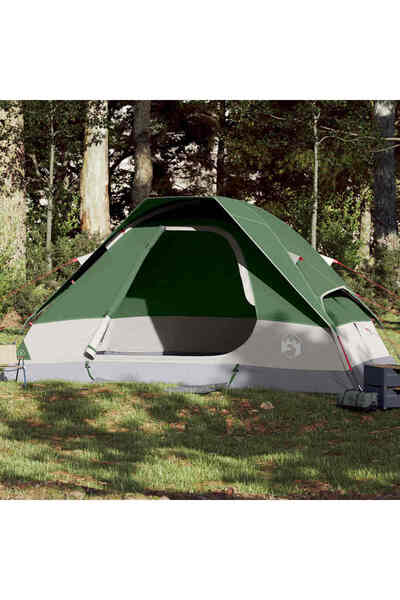 vidaxl Cort de camping cupola pentru 6 persoane, verde, impermeabil