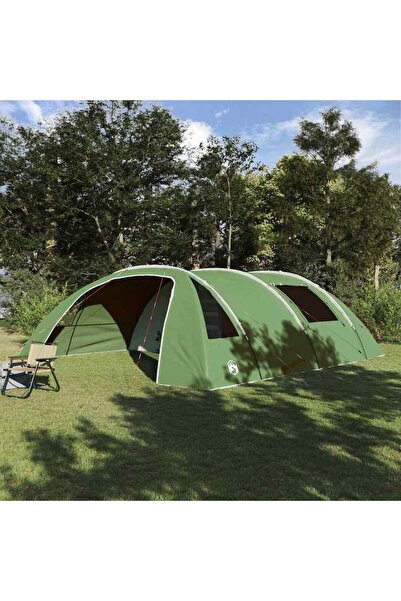 vidaxl Cort Tunel 6-Persoane Verde si alb 700 x 590 x 215 cm