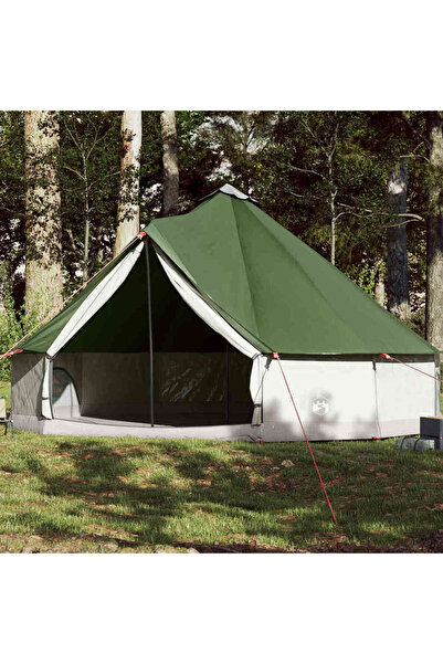 vidaxl Cort de familie Tipi pentru 12 persoane, verde, impermeabil