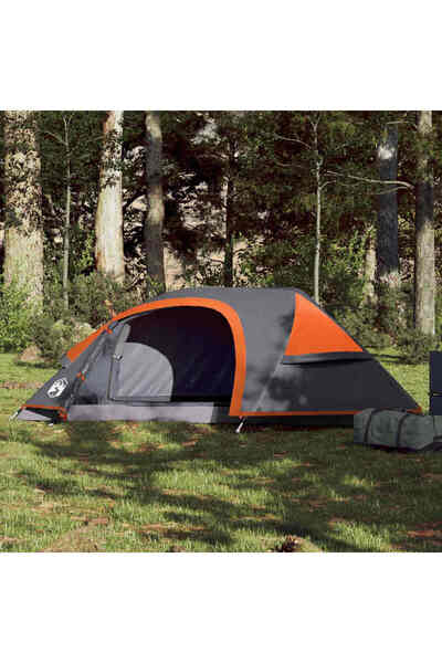 vidaxl Cort de camping pentru 1 persoana, portocaliu, impermeabil