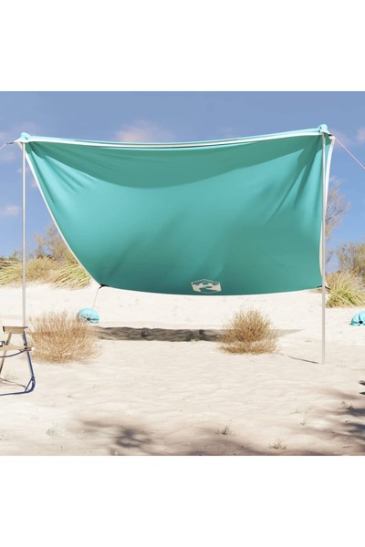 vidaxl Baldachin de plaja cu ancore de nisip, verde, 304x300 cm