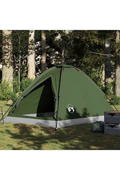vidaxl Cort camping cupola 4 persoane verde masliniu impermeabil