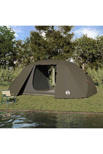 vidaxl Cort de pescuit cu acoperis Maro 514 x 465 x 187 cm