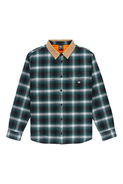Quiksilver Mens Mercury Desert Shadow Check Long-Sleeve Shirt M