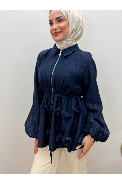 JOOQSTORE سترة رقيقة من التينسل اللامعة