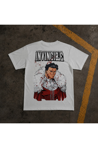SHINOBIX Invincible Comic Emperor Mark Printed Oversize T-Shirt