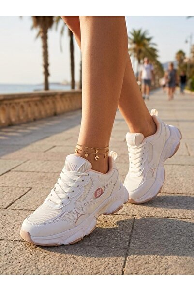 Godystep Liji Beyaz Kadın Beyaz Comfort Taban Koşu Yürüyüş Fitness Sneakers G...