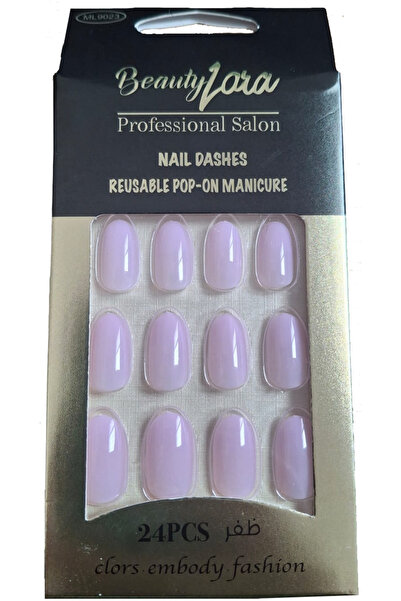 Beauty 24pcs Nail Dashes Reuseble Pop-On Maicure pink