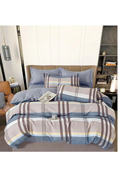Pucioasa Bedding set Finet 6 pieces, Grey/Blue, Stripes-R539