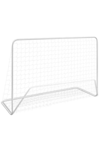 vidaxl Poartă de fotbal cu plasă alb 182x61x122 cm oțel