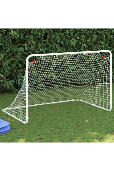 vidaxl Poartă de fotbal albă 122x81x81 cm oțel