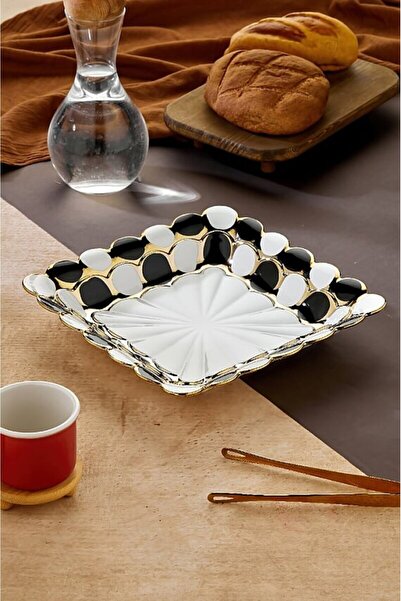 ERGENÇLERZÜCCACİYE Ckr3836 Porcelain Square Presentation Plate Decorative Pla...